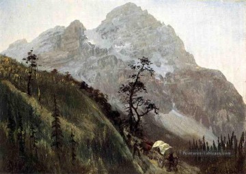 Western Trail les Rocheuses Albert Bierstadt Montagne Peinture à l'huile